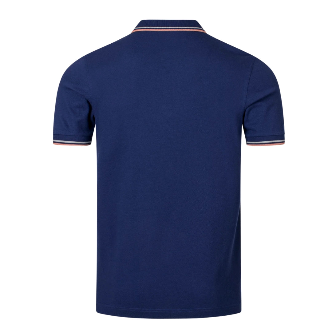 FRED PERRY M3600 T49 FRENCH NAVY/RUST/SEAGREASS TWIN TIPPED POLO SHIRT M