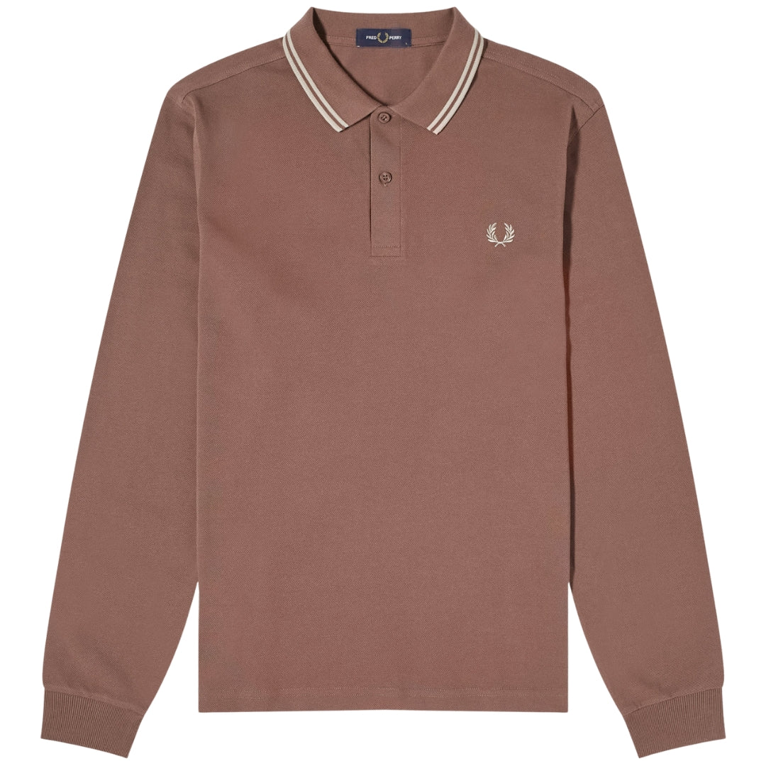 Fred Perry M3636 U85 Maroon Long Sleeve Polo Shirt  Mens M