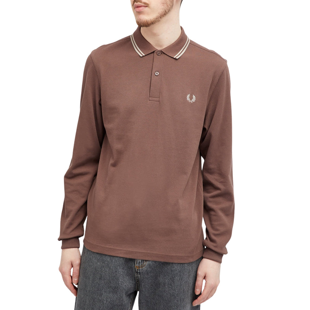 Fred Perry M3636 U85 Maroon Long Sleeve Polo Shirt  Mens M