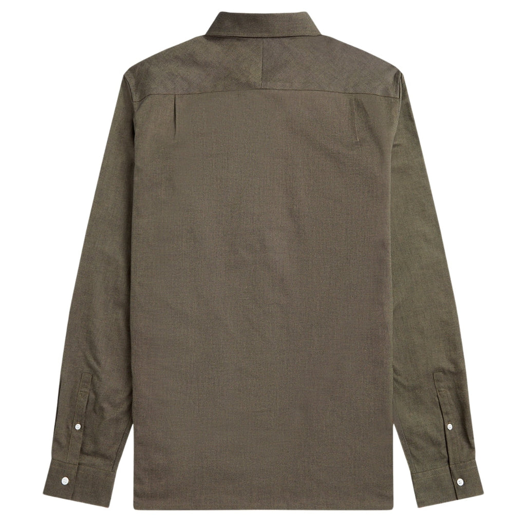 Fred Perry Plain Warm Stone Brown Long Sleeve Oxford Shirt XS