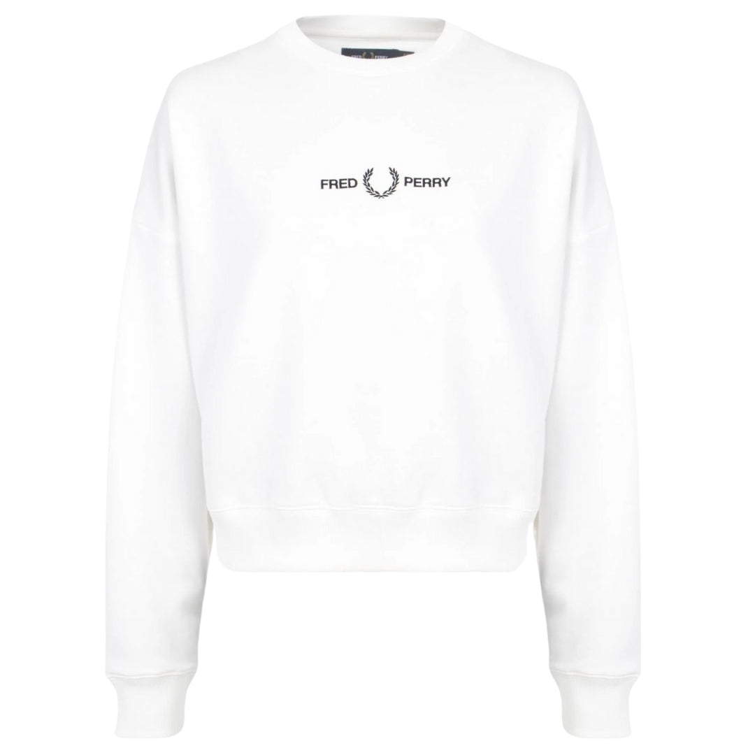 Fred Perry Branded Logo Snow White Sweatshirt XXL