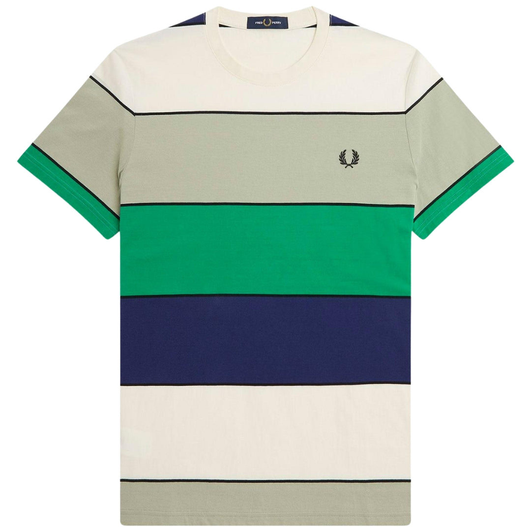 FRED PERRY M5608 M37 SEAGRASS BOLD STRIPE T-SHIRT M