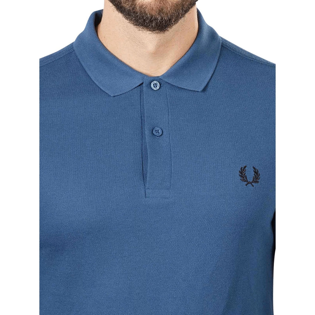FRED PERRY M6006 963 MIDNIGHT BLUE LS PLAIN POLO SHIRT S