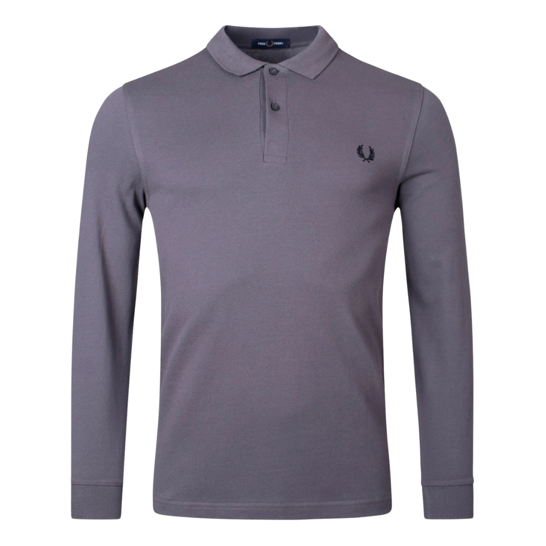 FRED PERRY M6006 G85 GUNMETAL LS PLAIN POLO SHIRT S