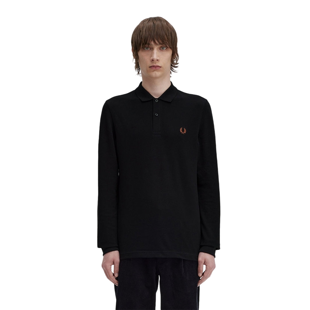 Fred Perry M6006 S76 Black Long Sleeved Polo Shirt Mens XXL