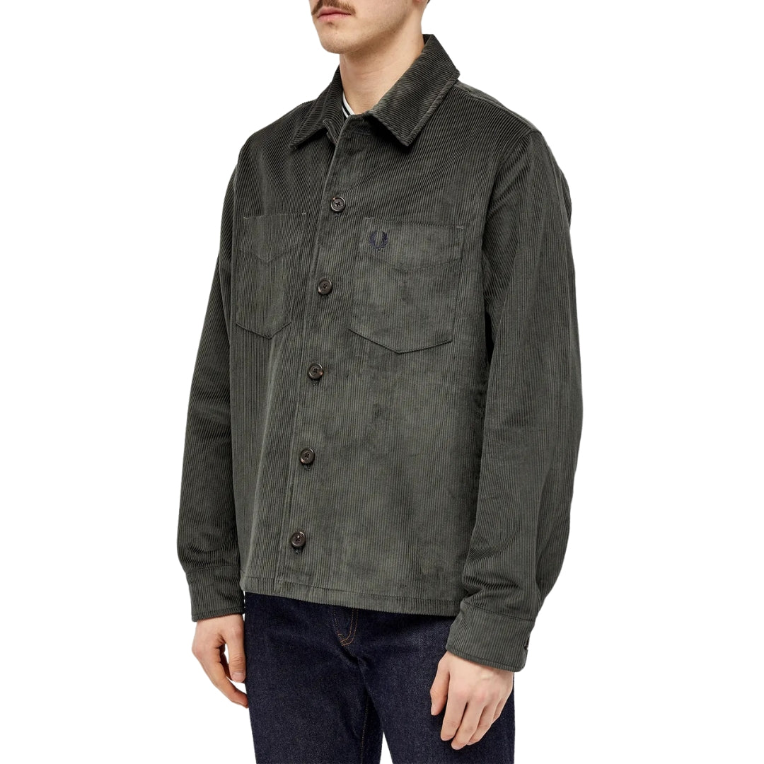 Fred Perry M6658 638 Field Green Cord Over Shirt Jacket Mens XS