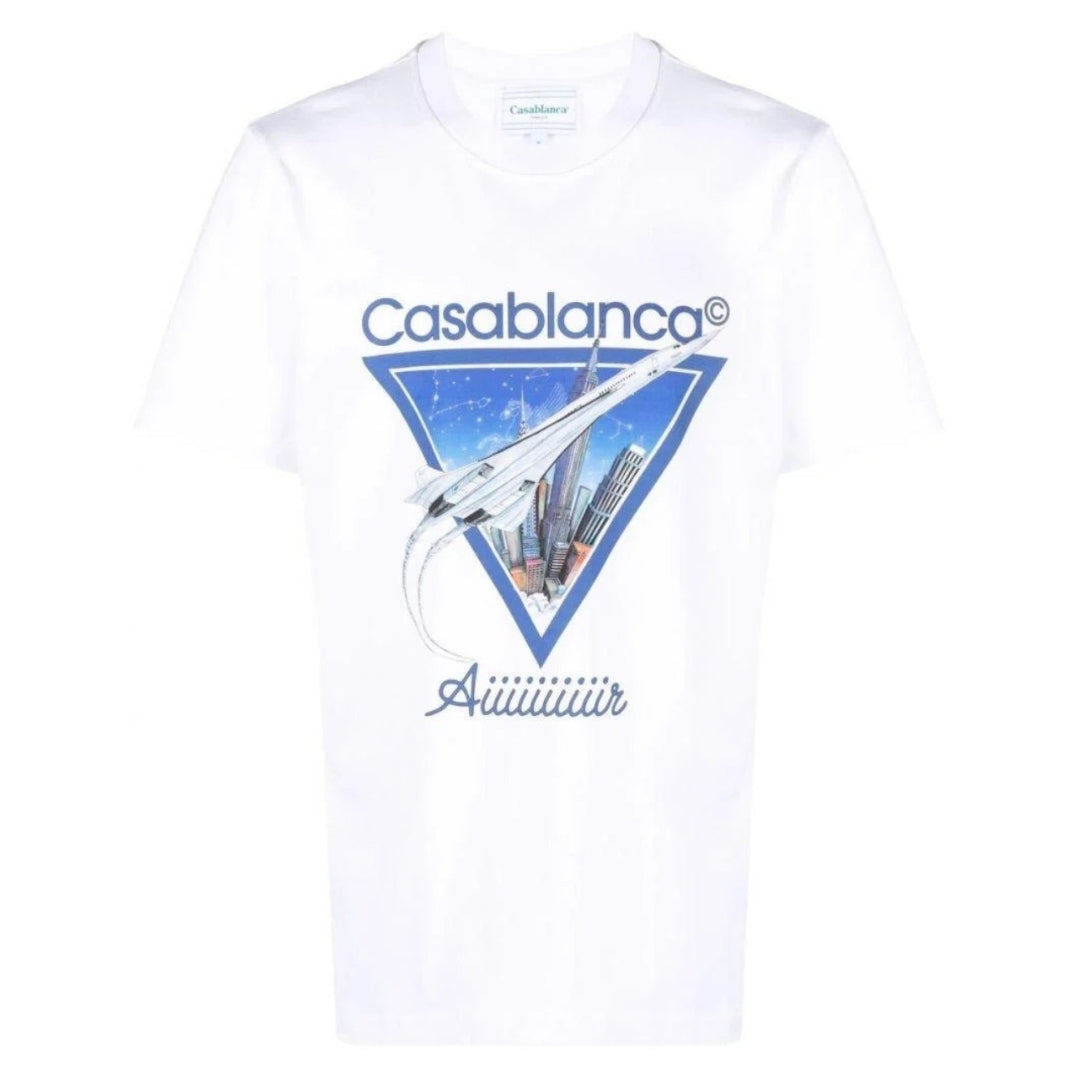 Casablanca Air Concorde Design White T-Shirt XS