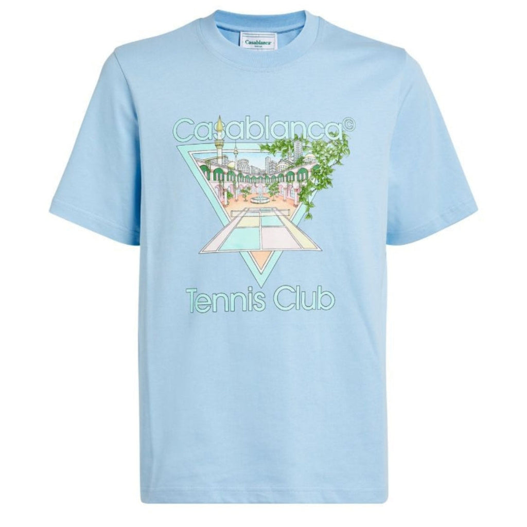 Casablanca Tennis Club Design Light Blue T-Shirt S