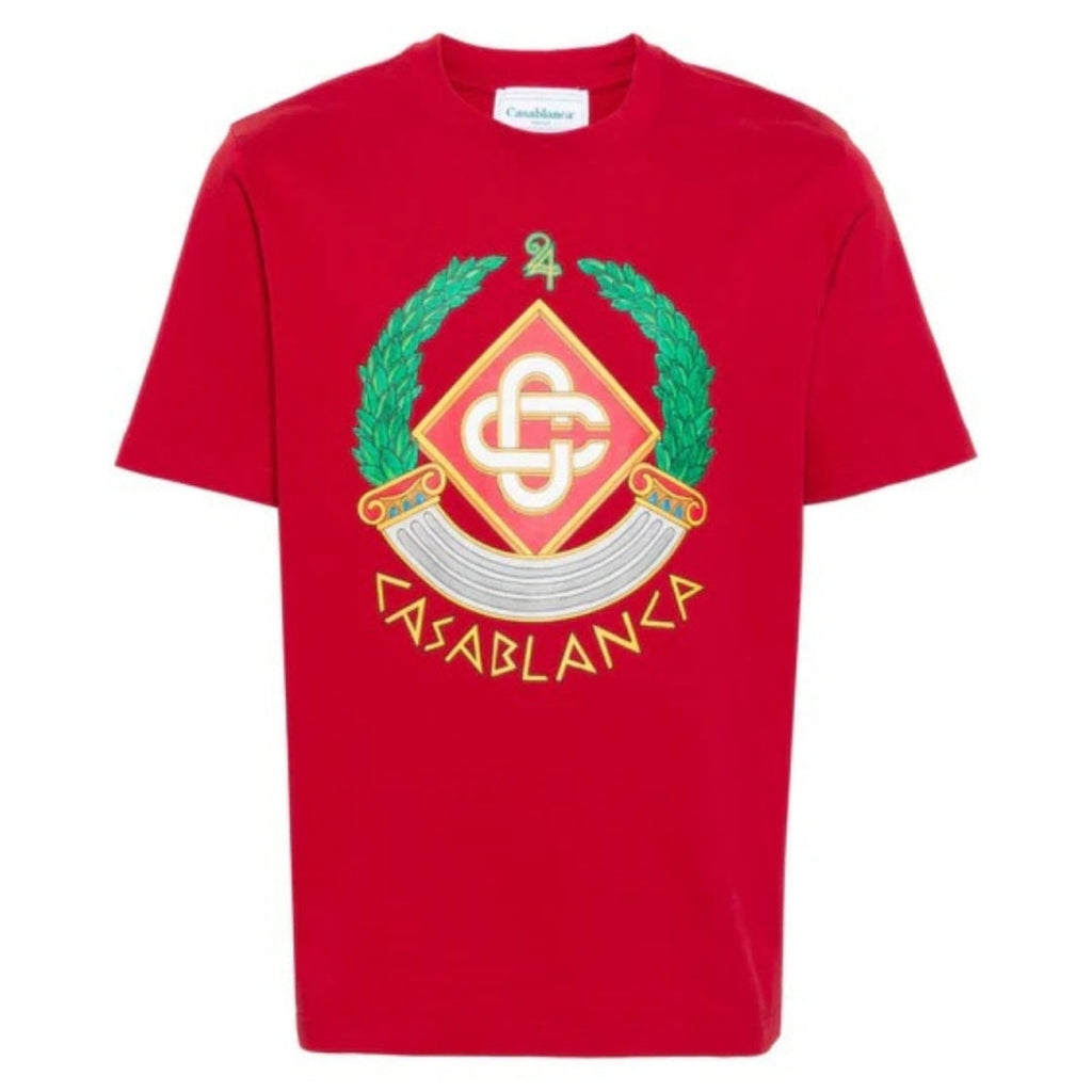 Casablanca Crest Printed Logo Red T-Shirt S