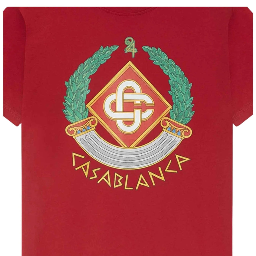 Casablanca Crest Printed Logo Red T-Shirt S