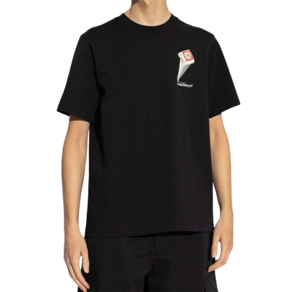 CASABLANCA LEANING COLUMN BLACK T-SHIRT S