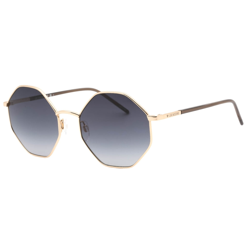 Love Moschino Dark Grey F Hexagon Lens Rose Gold Sunglasses MOL029 000 90