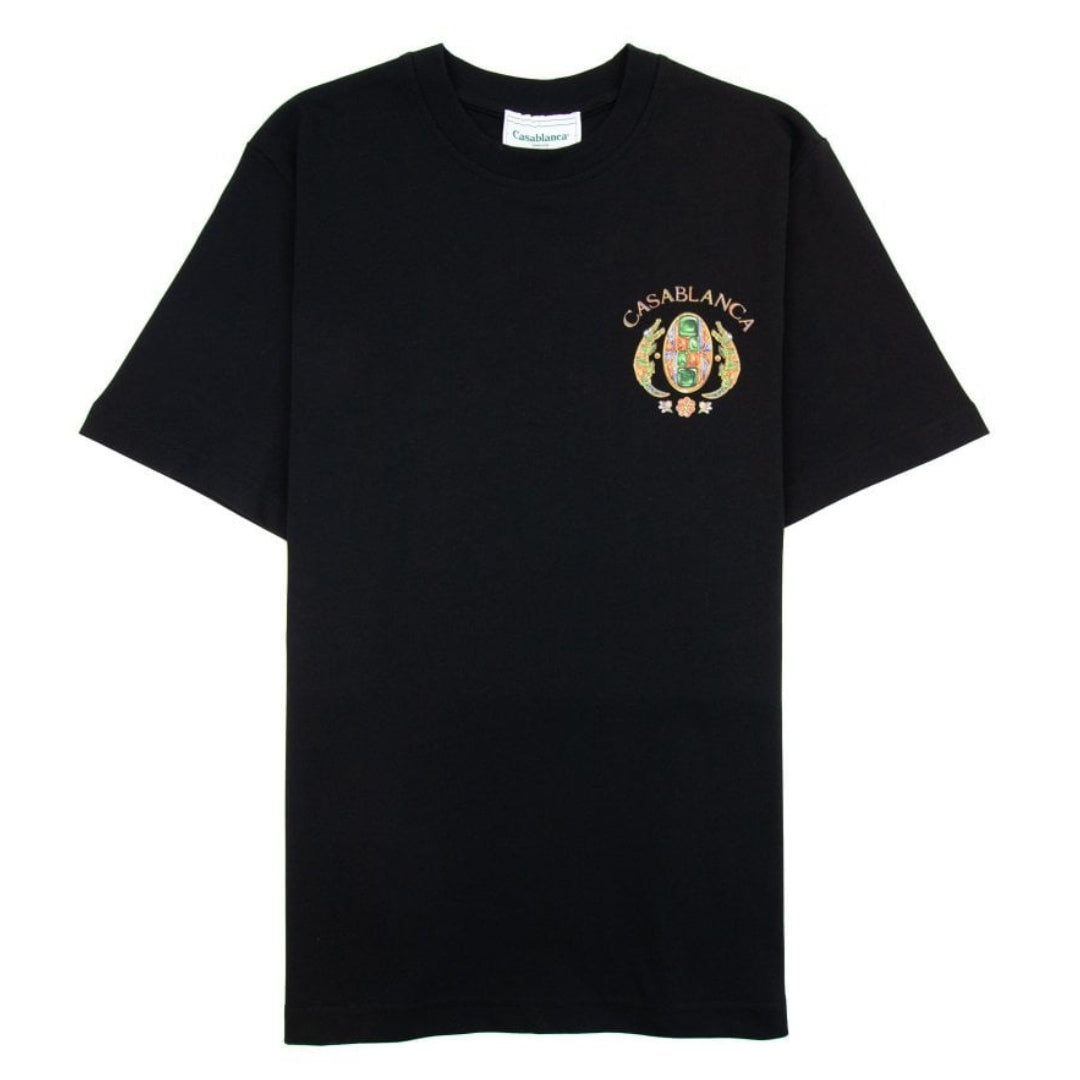 CASABLANCA CASA JOYAUX D'AFRIQUE TENNIS CLUB BLACK T-SHIRT S