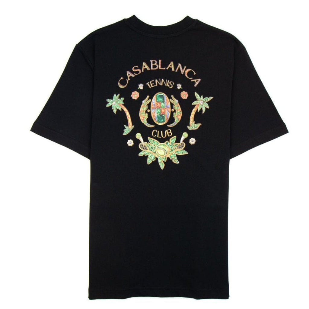 CASABLANCA CASA JOYAUX D'AFRIQUE TENNIS CLUB BLACK T-SHIRT S