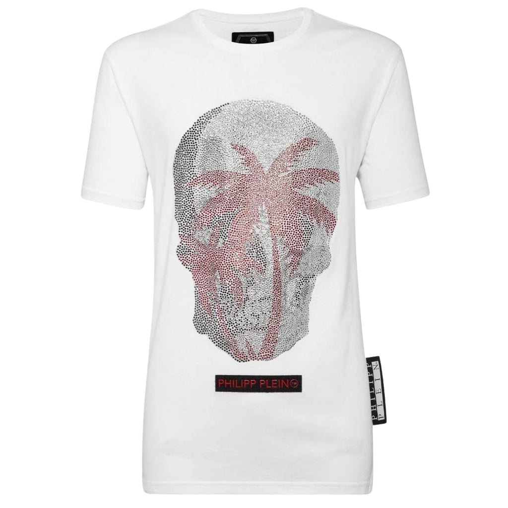Philipp Plein Large Skull Motif White T Shirt