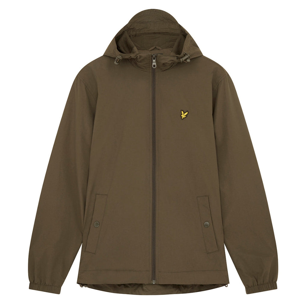 Lyle Scott Branded Olive Hooded Short Lightweight Jacket