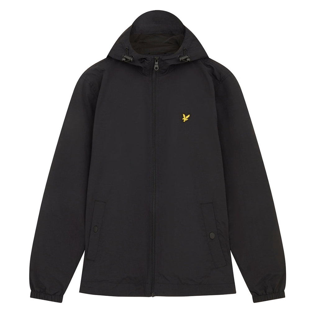 Lyle Scott Branded Jet Black Hooded Short Lightweight Jacket