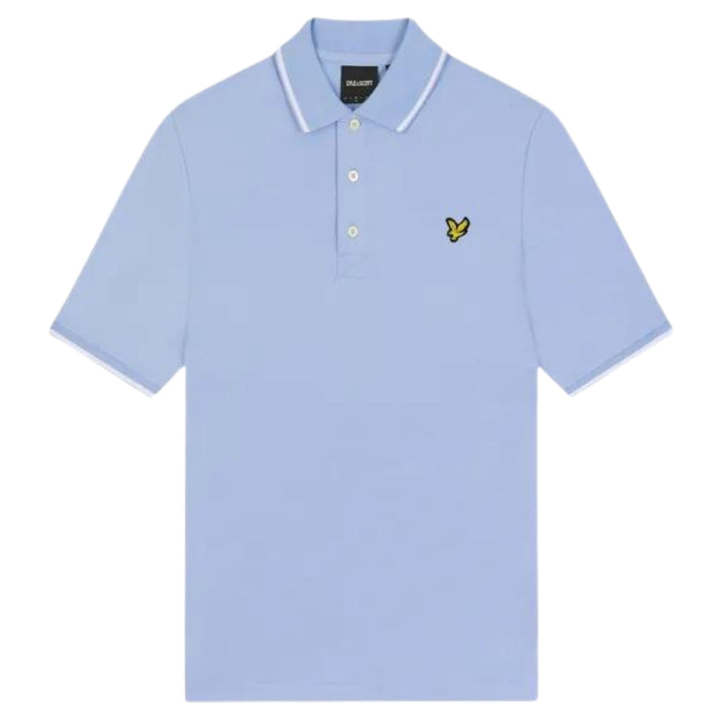 Lyle & Scott Brand Chest Logo Light Blue Polo Shirt M