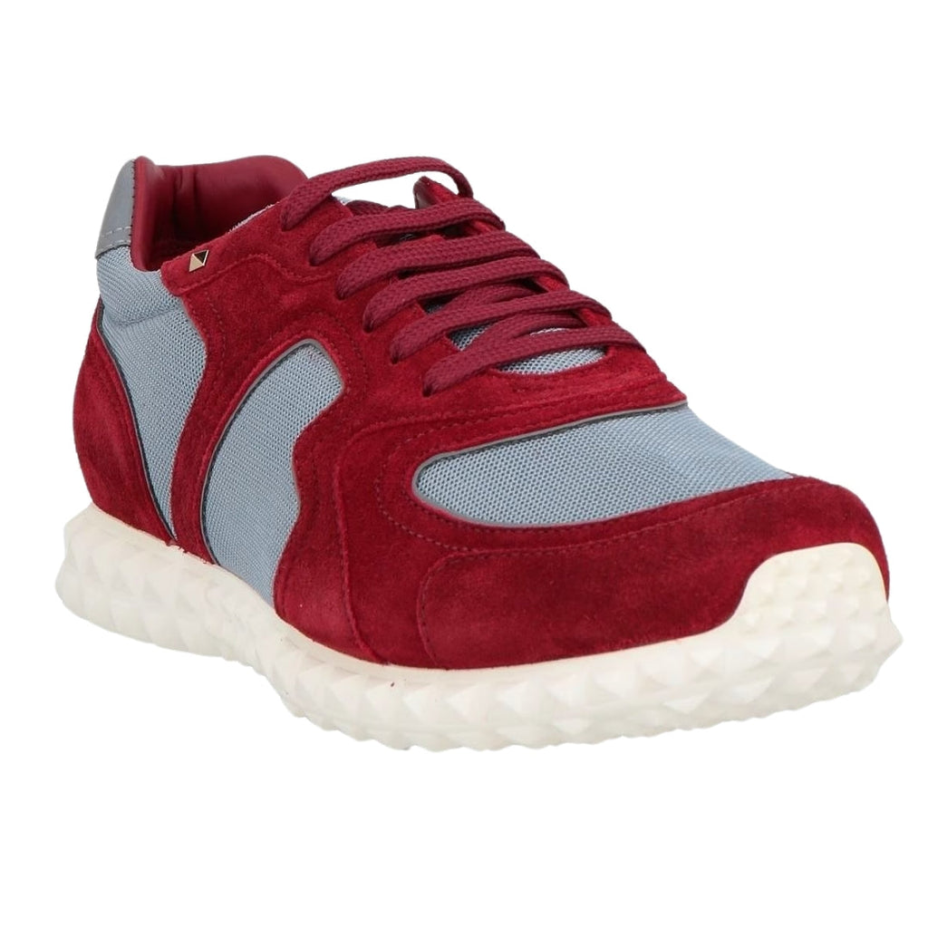 VALENTINO NY0S0A40  39P BURGANDY/BLUE TRAINERS Mens UK 7