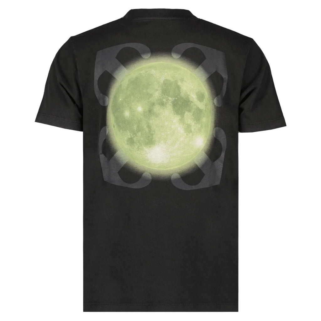 Off-White Super Moon Arrow Logo On Back Slim Fit Black T-Shirt M