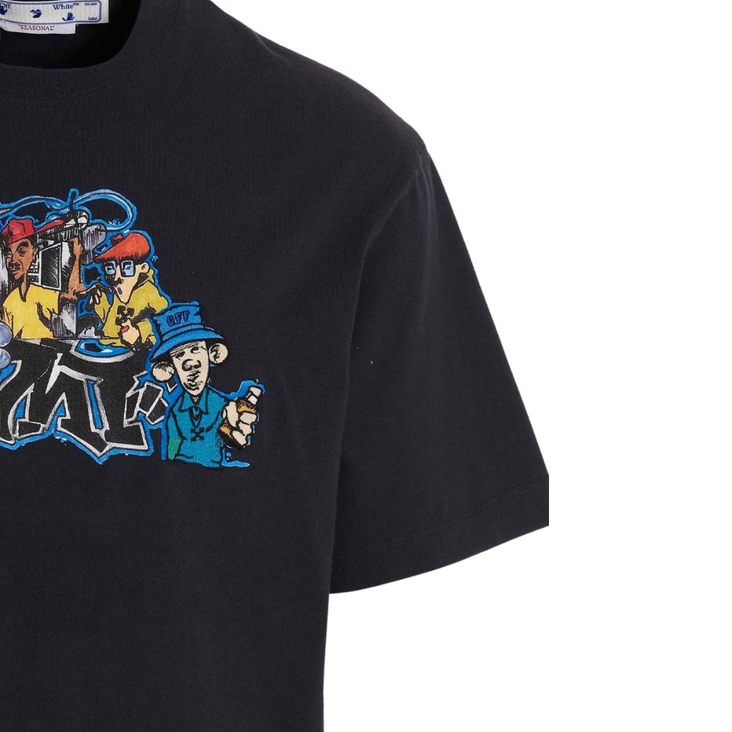 Off-White Graff Pupp Over Skate Short Sleeve Tee Outerspace S