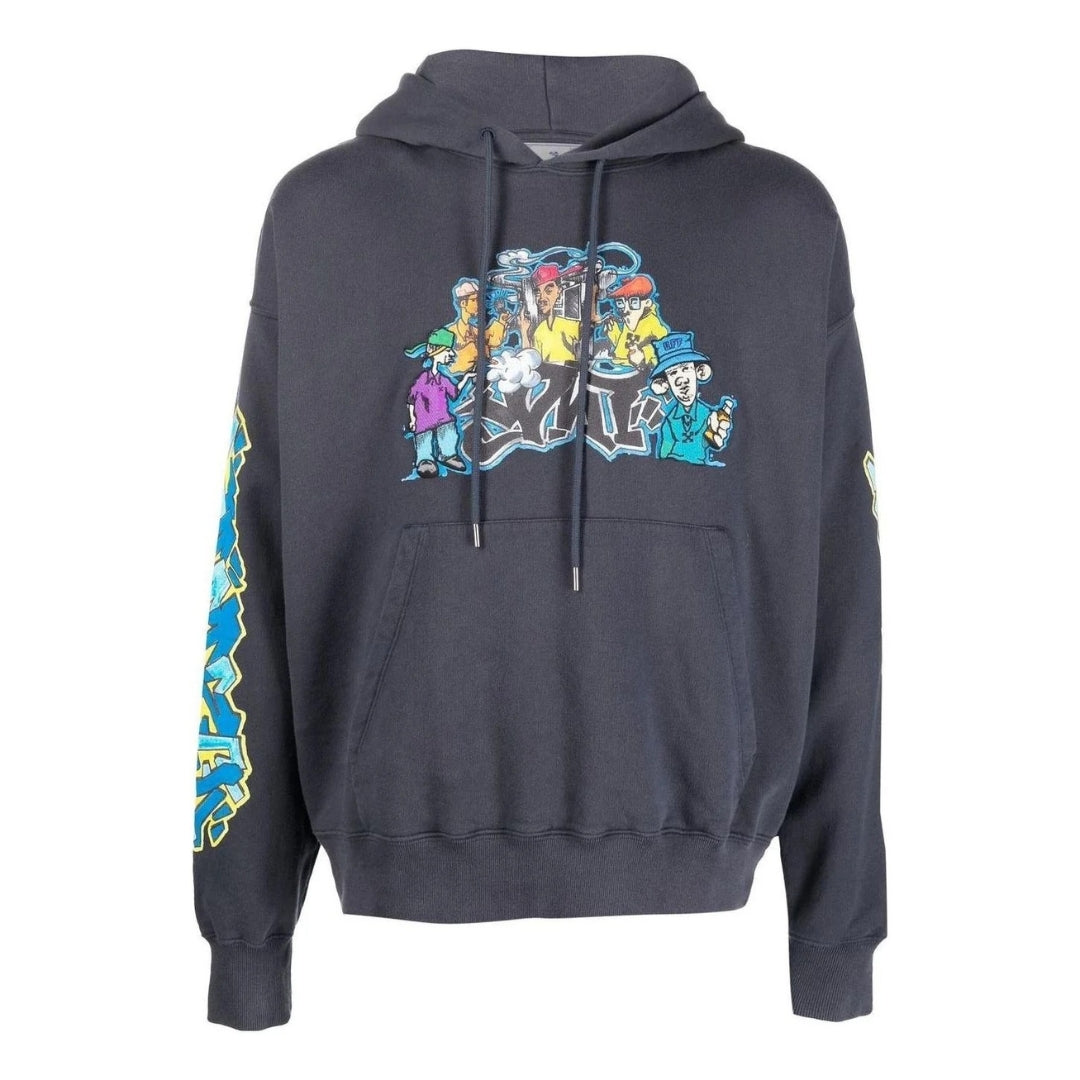 Off-White Graffiti Pupp Skate Hoodie Outerspace L