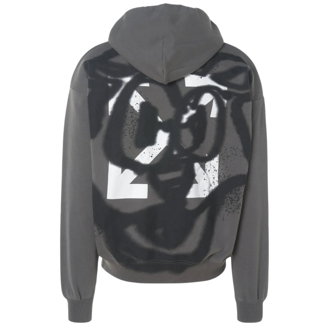 Off-White Teddy Arrow Skate Fit Steel Grey Hoodie L