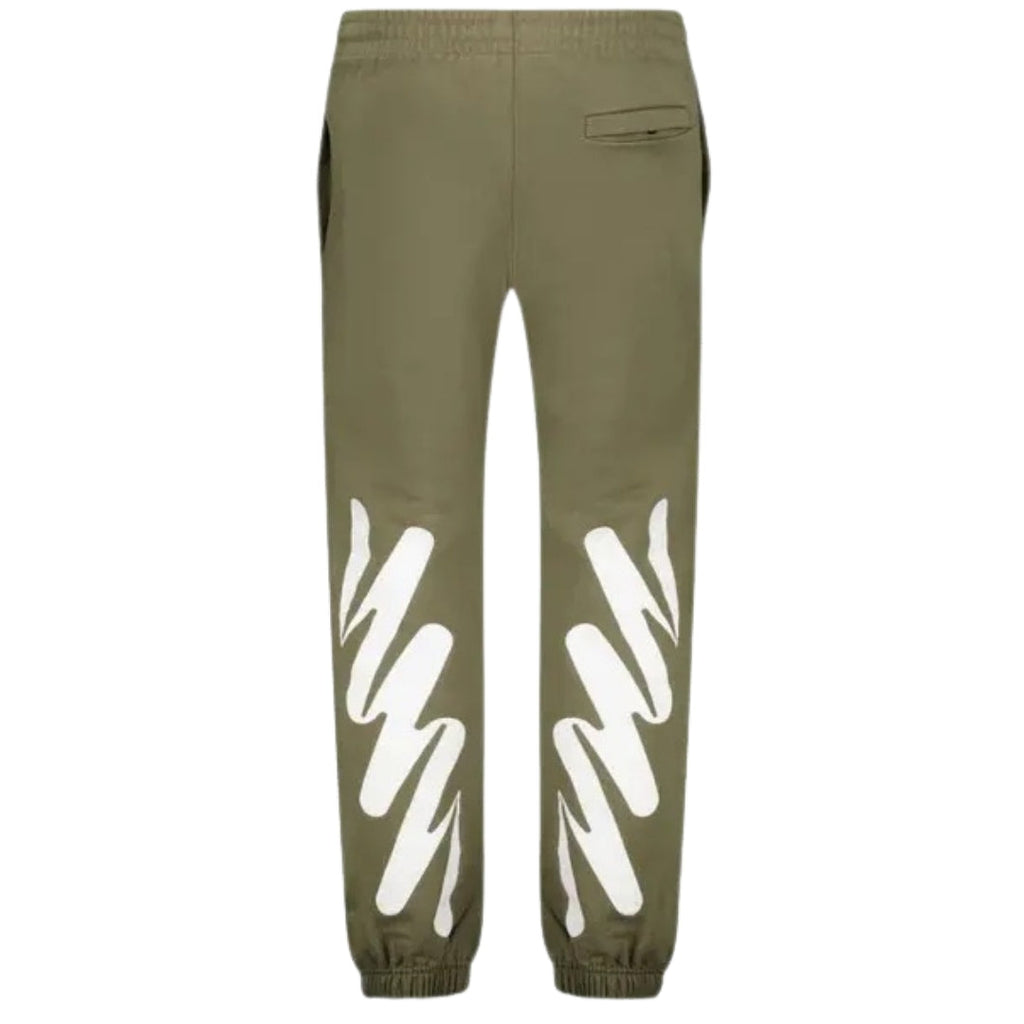 Off-White Wave Diag Slim Shorten Sweatpant Army Green XL