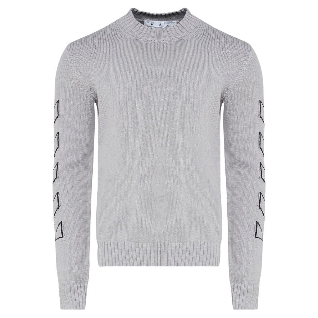 Off-White Diag Outline Medium Grey Knit Jumper M