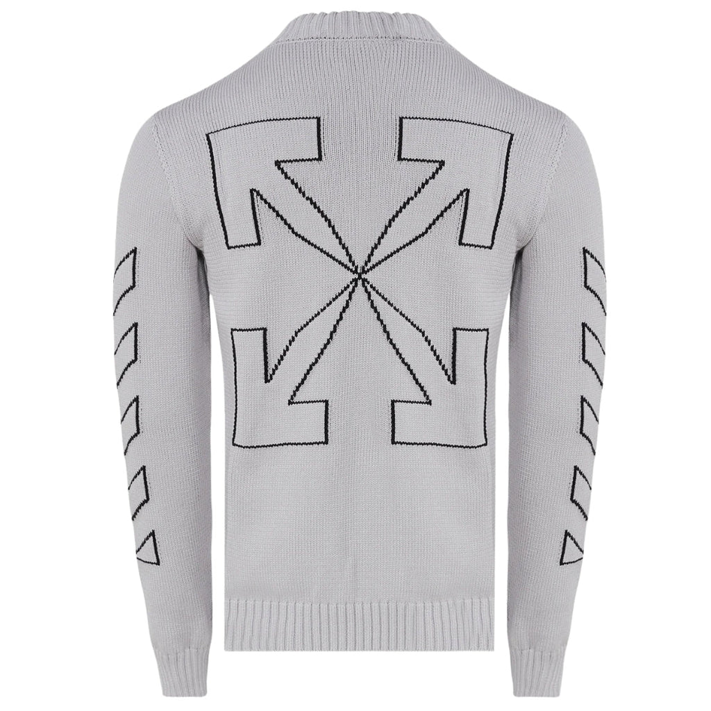 Off-White Diag Outline Medium Grey Knit Jumper M