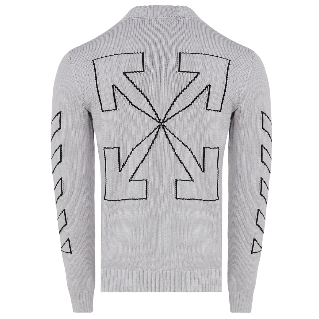 Off-White Diag Outline Medium Grey Knit Jumper M