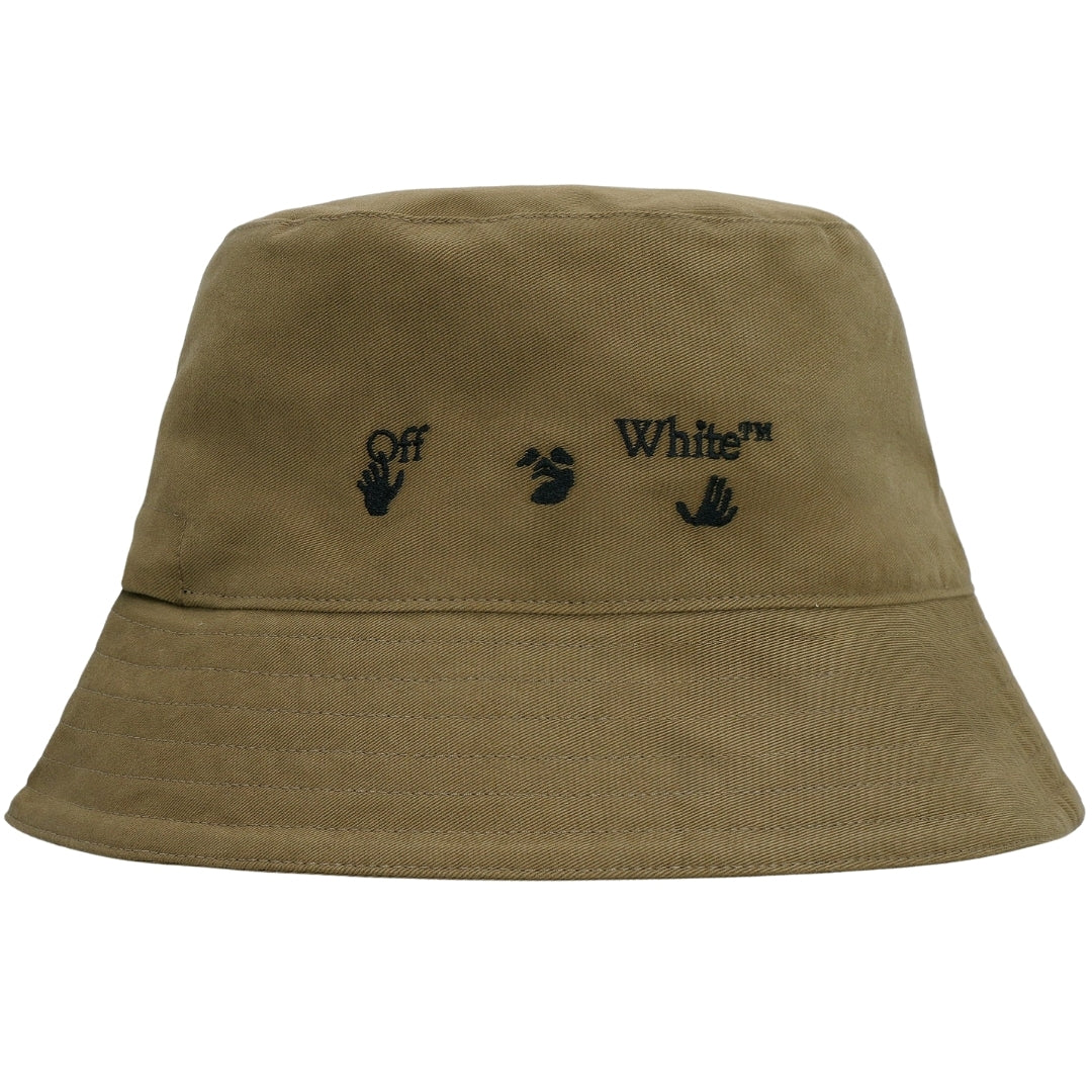 Off-White OW Logo Green Bucket Hat OMLA012S22FAB0015610