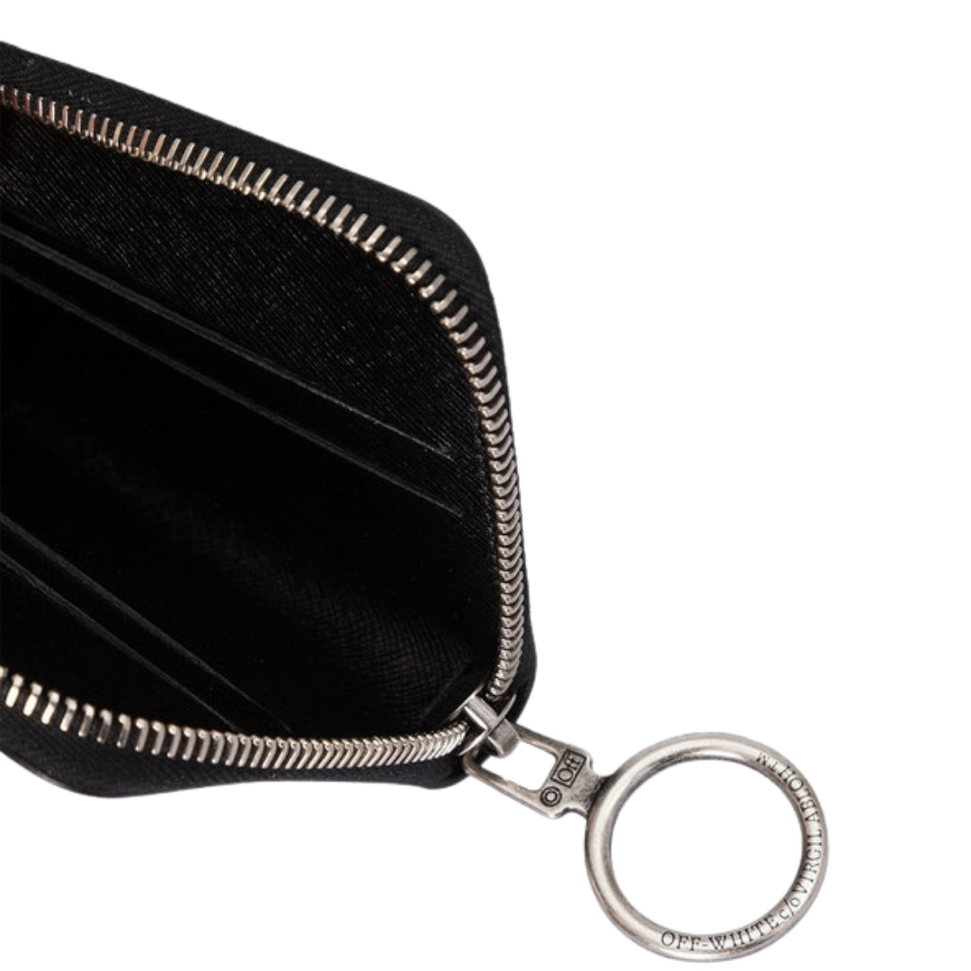 Off White Binder Diag Safe Zip Black Wallet
