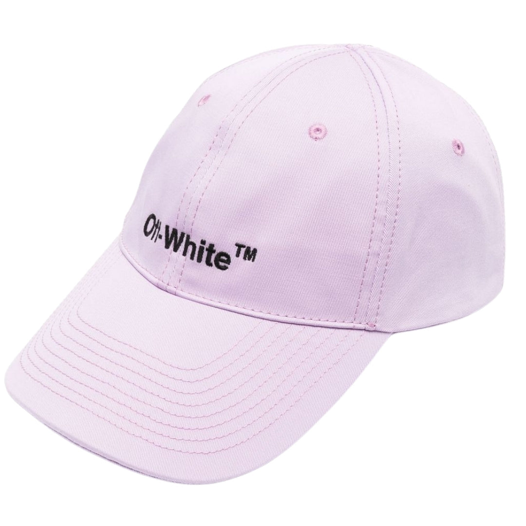 Off White Helvetica Logo Baseball Cap Purple Hat