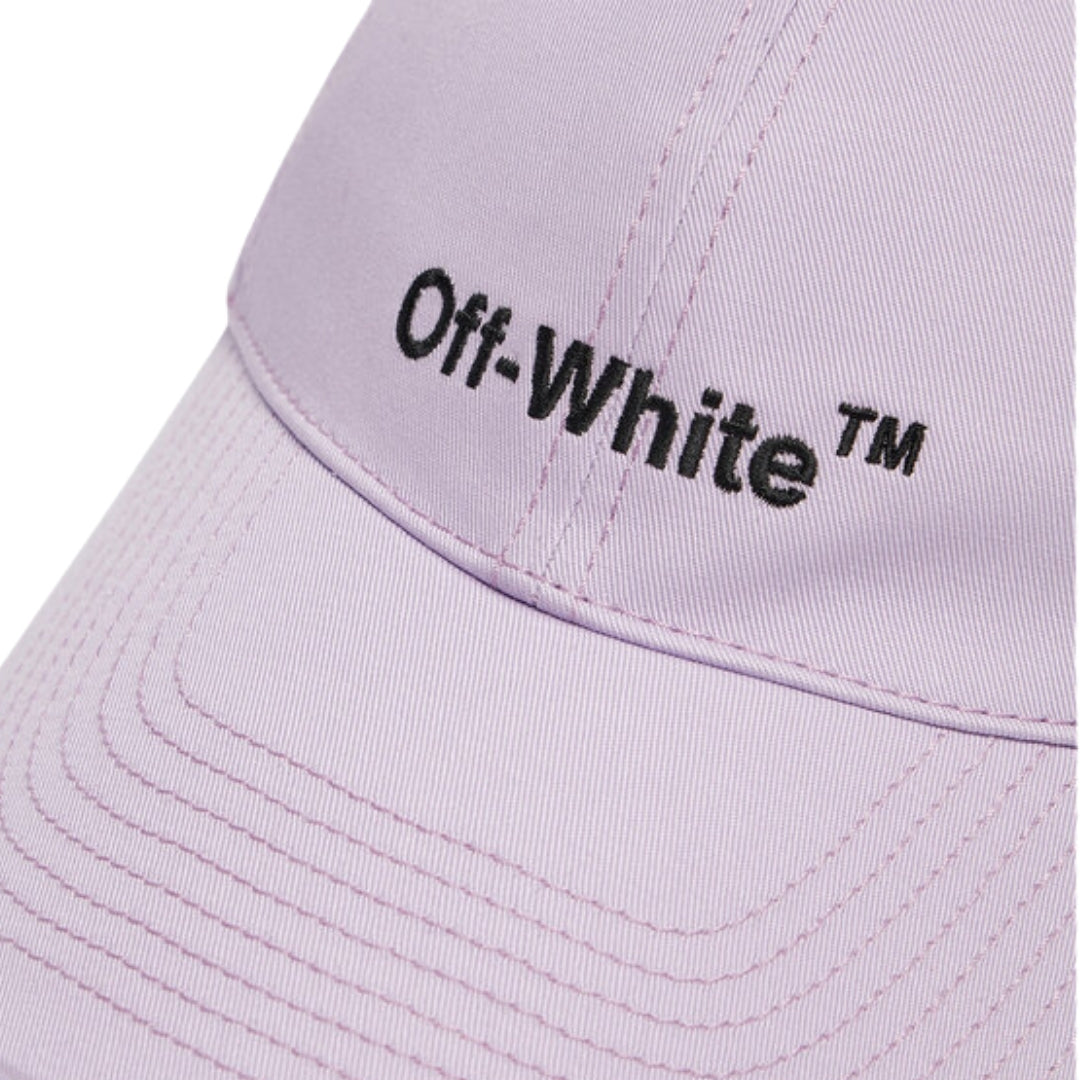 Off White Helvetica Logo Baseball Cap Purple Hat