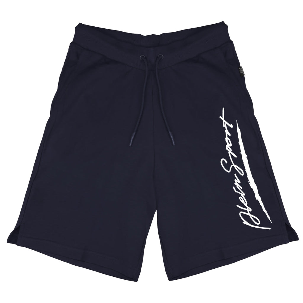 Plein Sport Large Signature Logo Navy Blue Shorts S