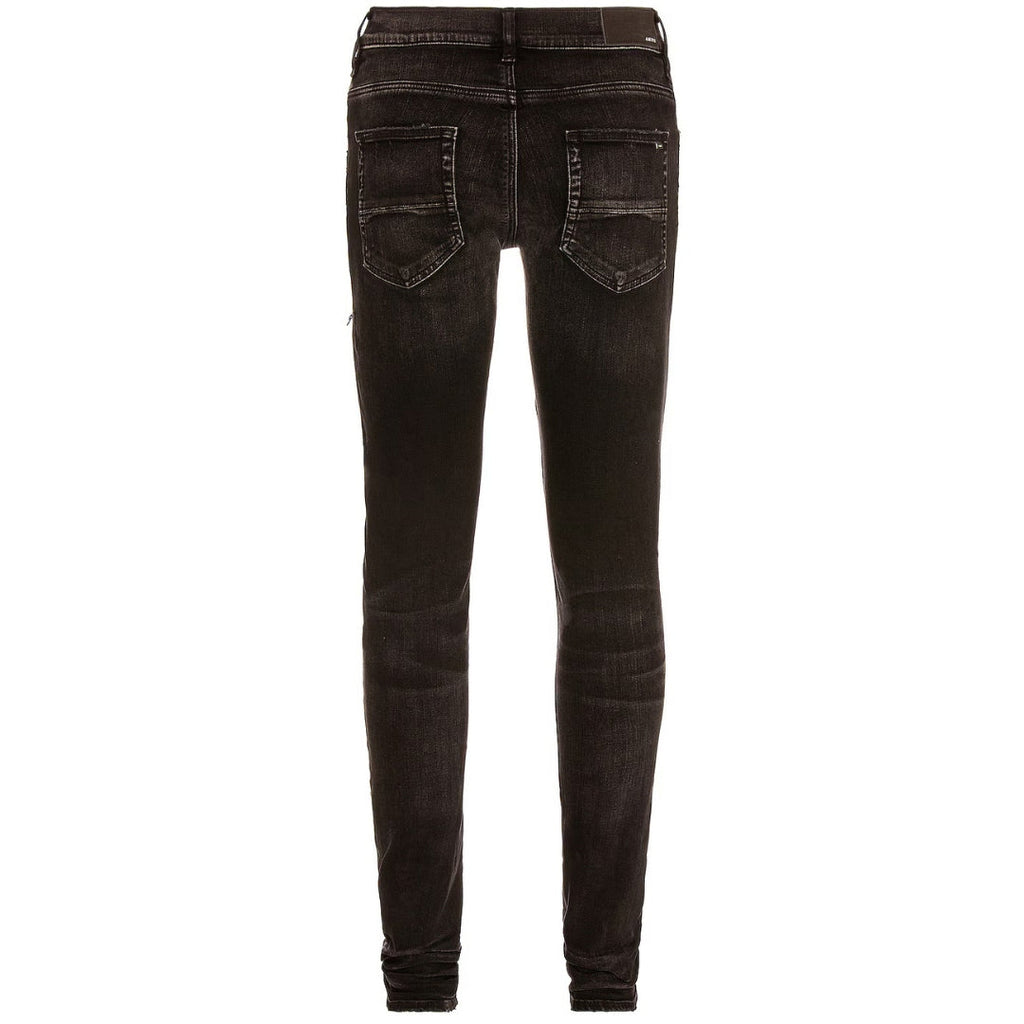 Amiri Leather Camo Mx1 Aged Black Jeans