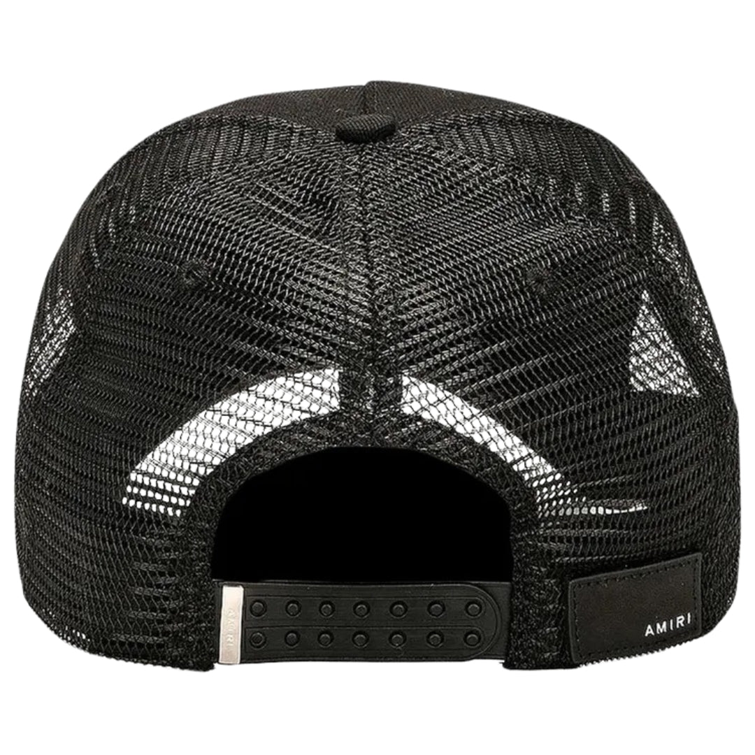 Amiri MA Branded Logo Black Trucker Hat One Size