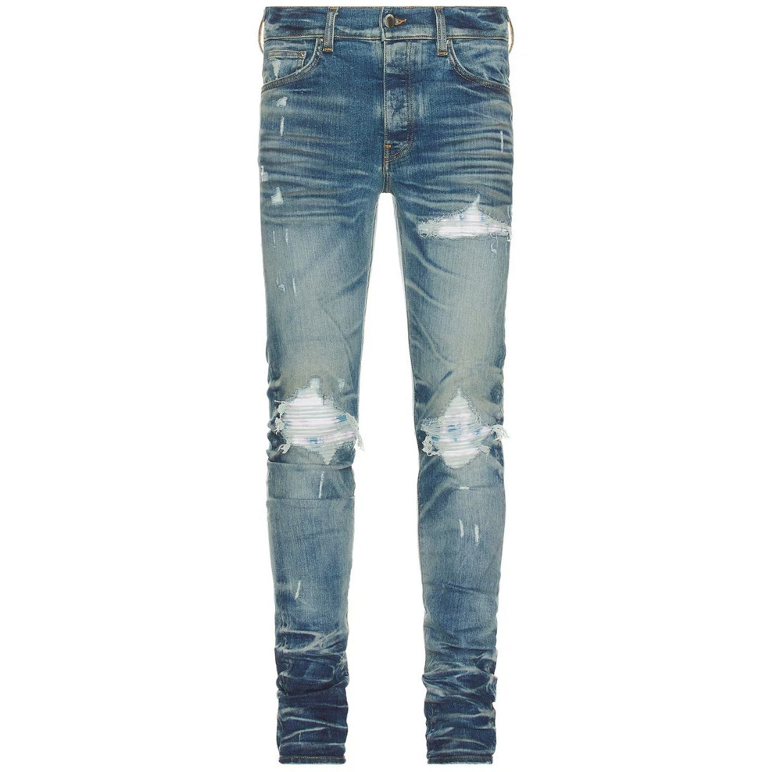 Amiri Mx1 Bleached Ma Honery Comb Indigo Blue Jeans Pf23Mds008 515