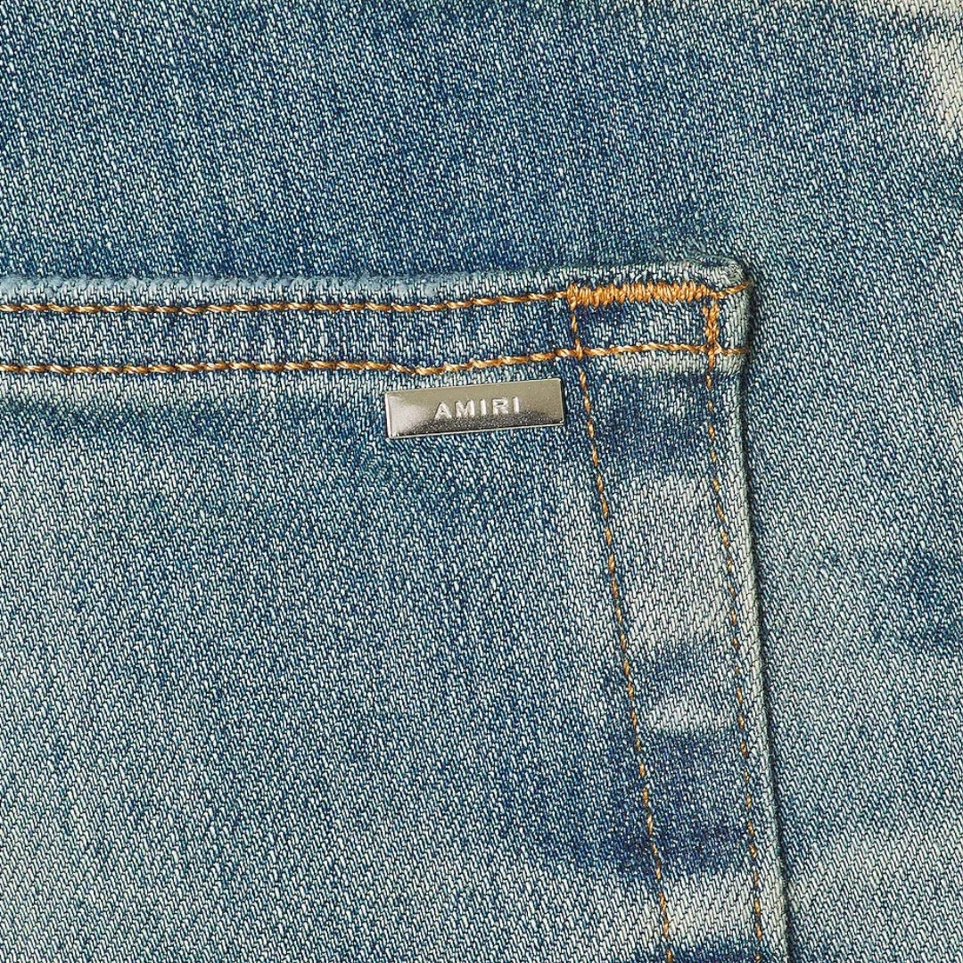 Amiri Mx1 Bleached Ma Honery Comb Indigo Blue Jeans Pf23Mds008 515