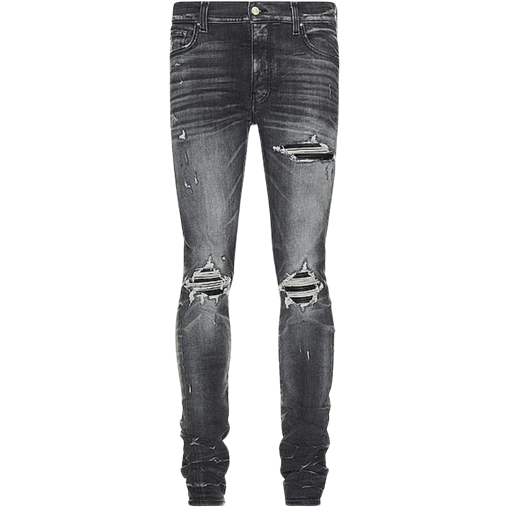 Amiri Mx1 Leather Storm Grey Jeans Pf23Mds045 516