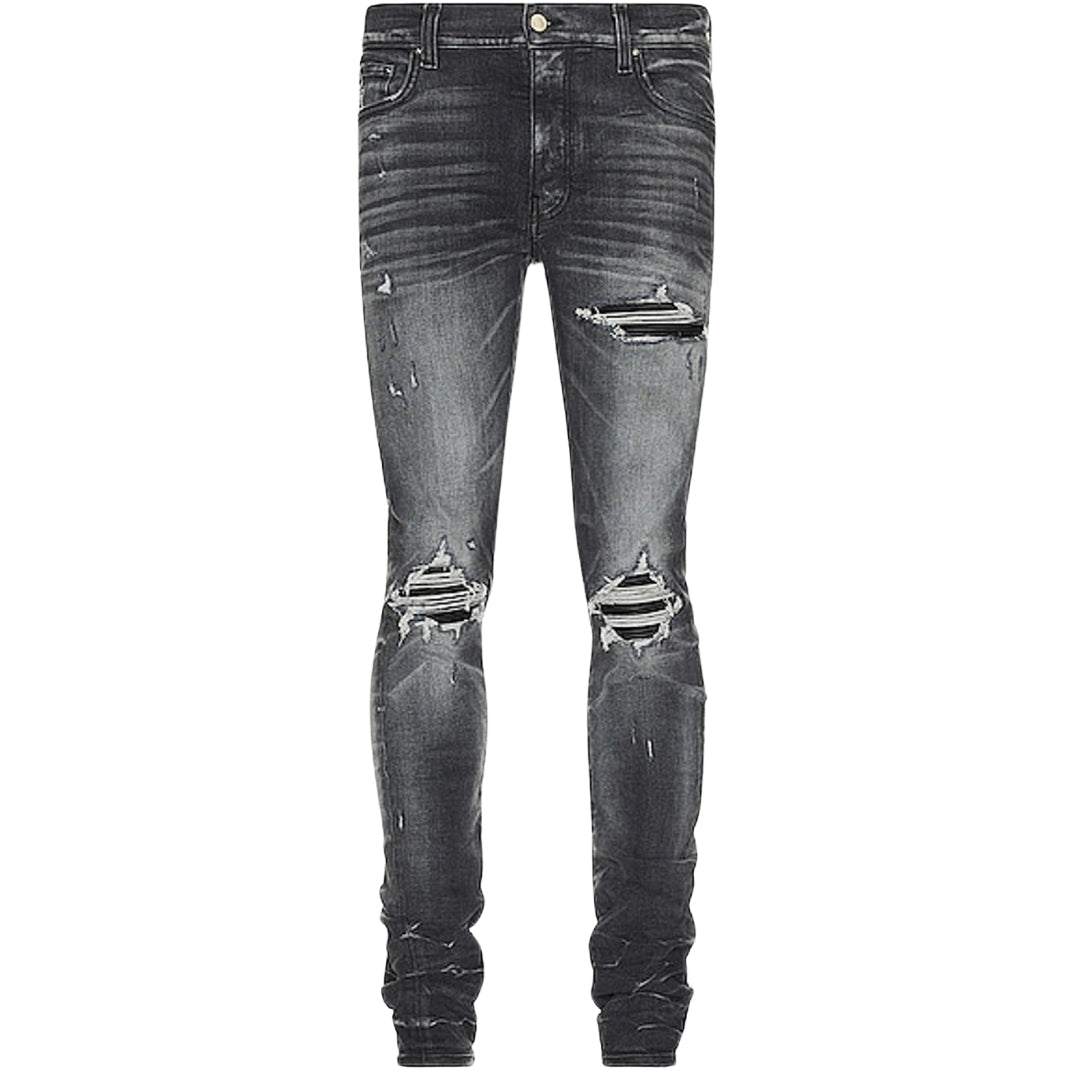 Amiri Mx1 Leather Storm Grey Jeans Pf23Mds045 516