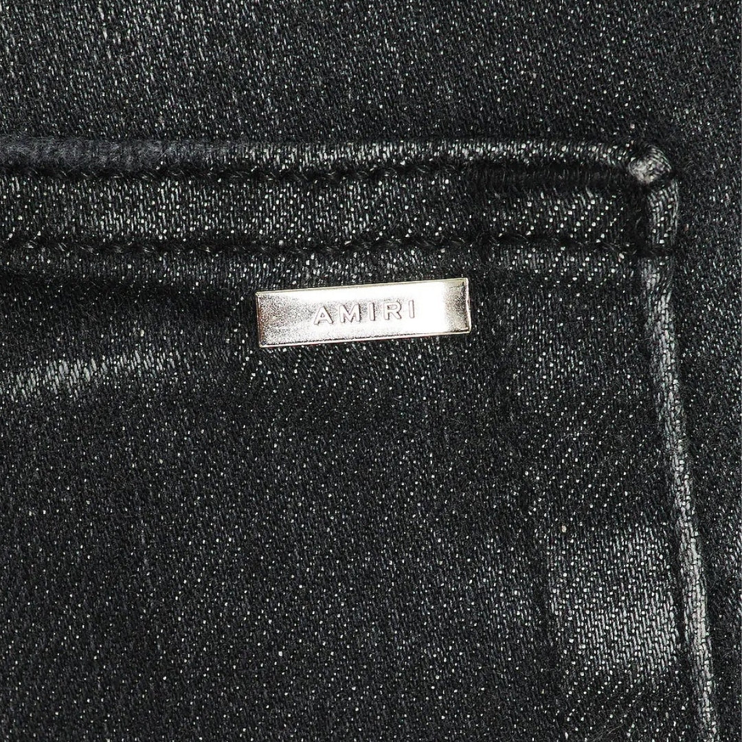 Amiri Mx1 Leather Storm Grey Jeans Pf23Mds045 516