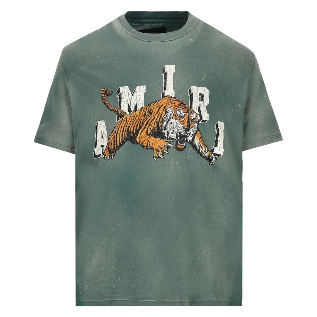 Amiri Vintage Cheetah Logo Green T-Shirt XL