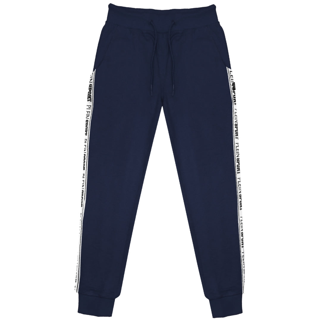 Plein Sport Branded Tape Navy Blue Sweatpants S