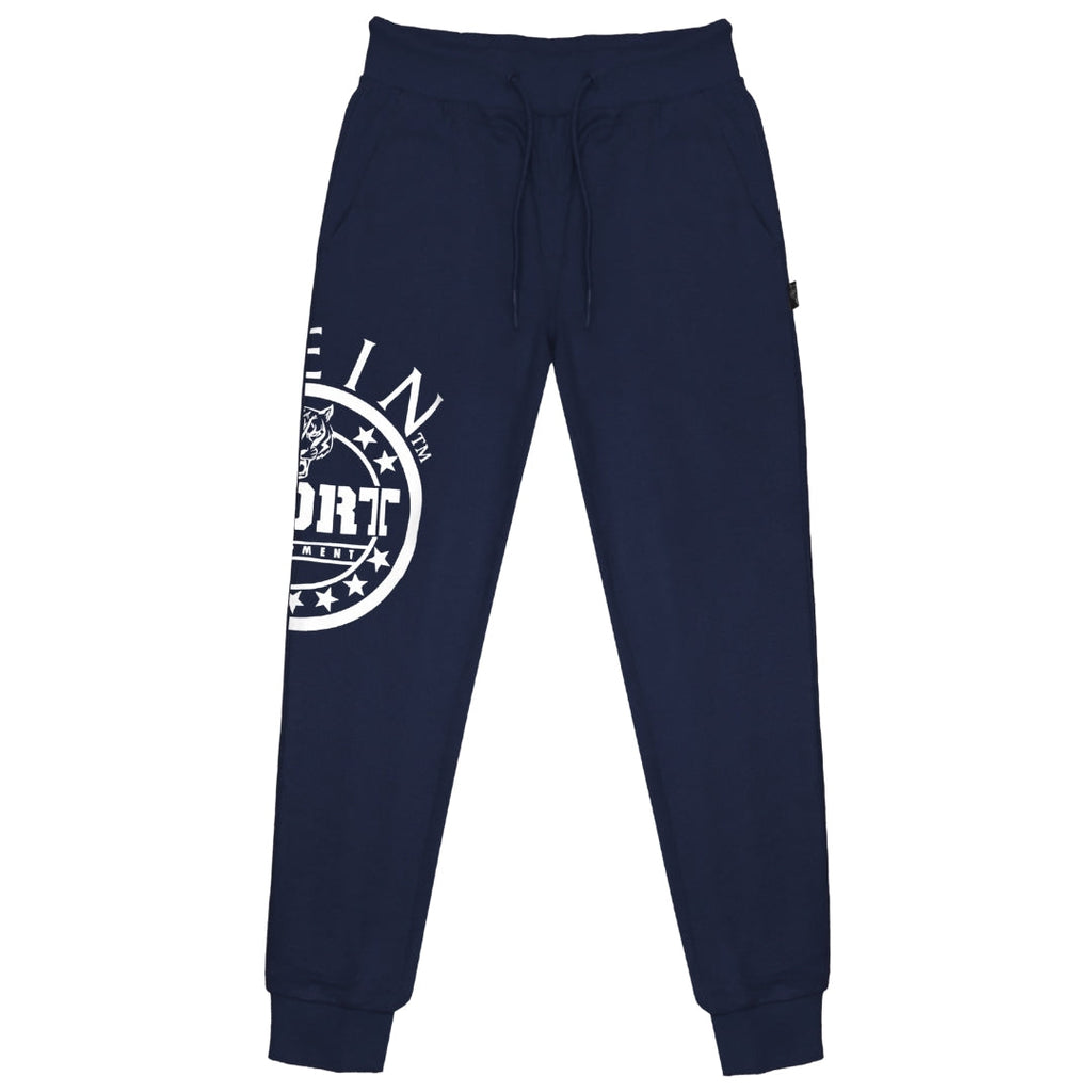 Plein Sport Equipment Circular Logo Navy Blue Sweatpants S