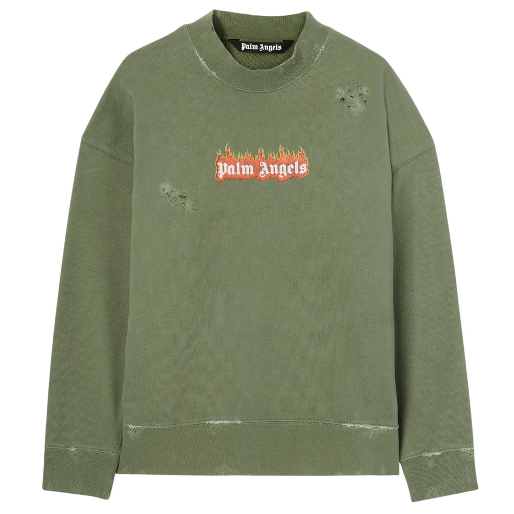 Palm Angels Pmba065F22Fle0145601 Green Sweatshirts Male