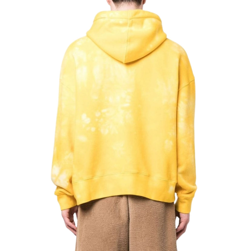 Palm Angels Leaf Tie Dye Hoodie Yellow S