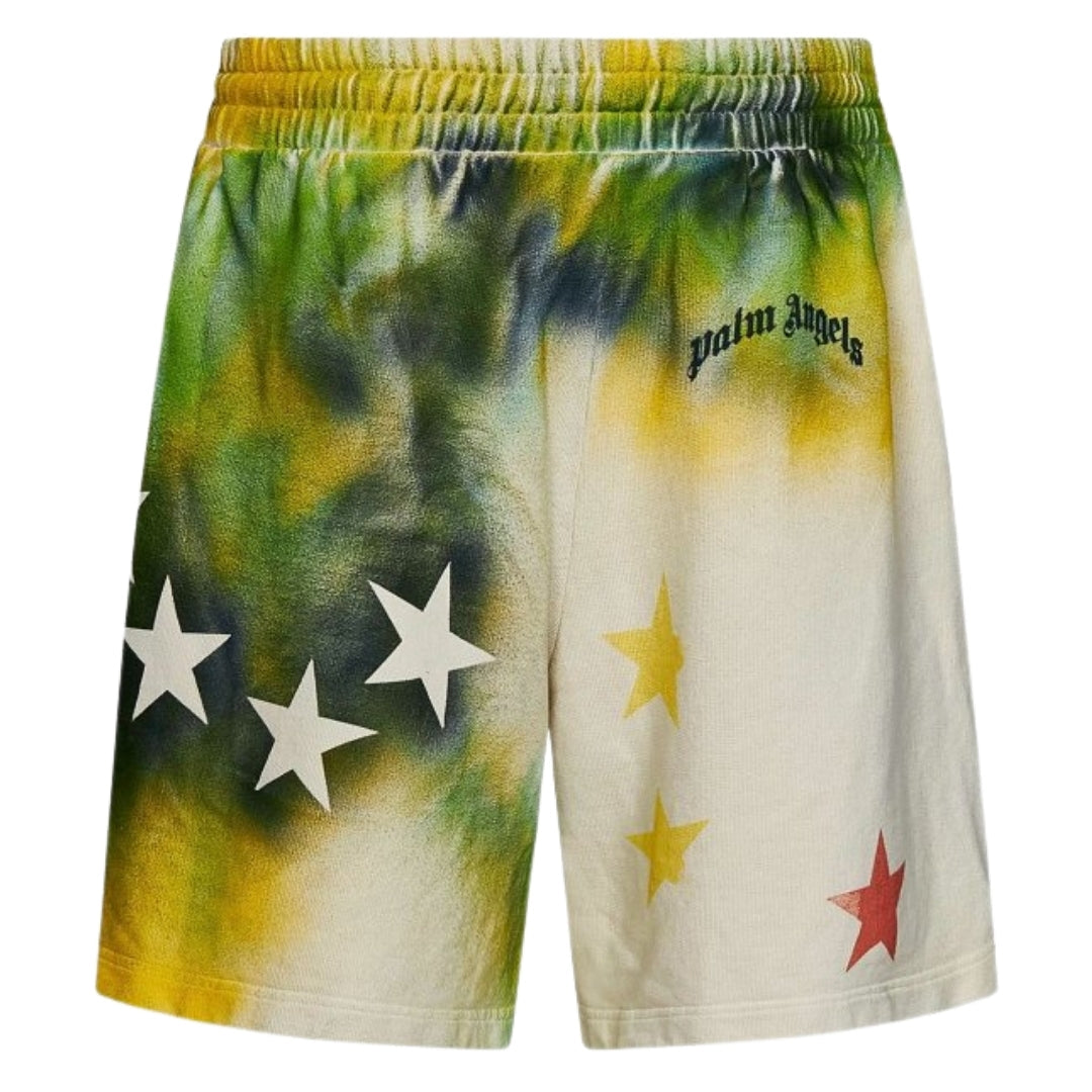 Palm Angels Sprayed Stars Vint Sweatshorts White S