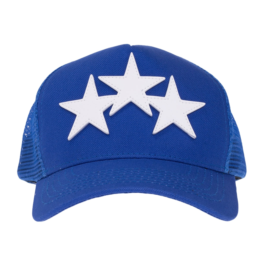 Amiri 3 Star Logo Pond Blue Trucker Hat One Size